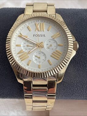 Fossil Gold Tone  Dial Watch with Gold Markers